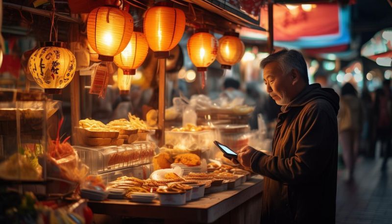 夜市炒粉摊老陈的k豆钱包商户对接故事